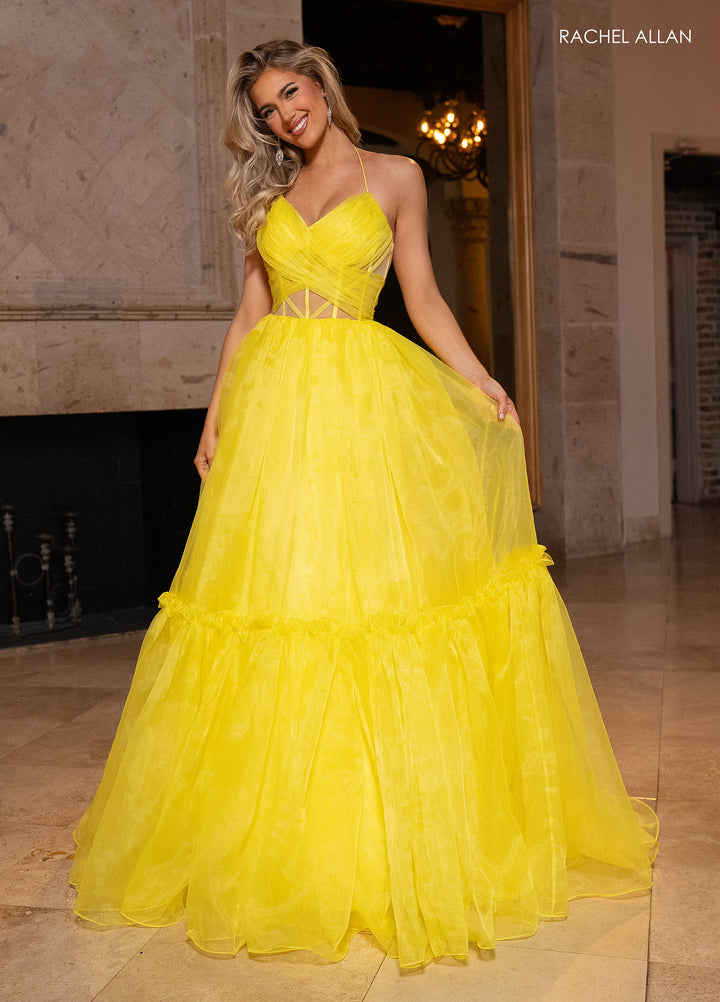 Organza Strapless A-line Gown by Rachel Allan 70815
