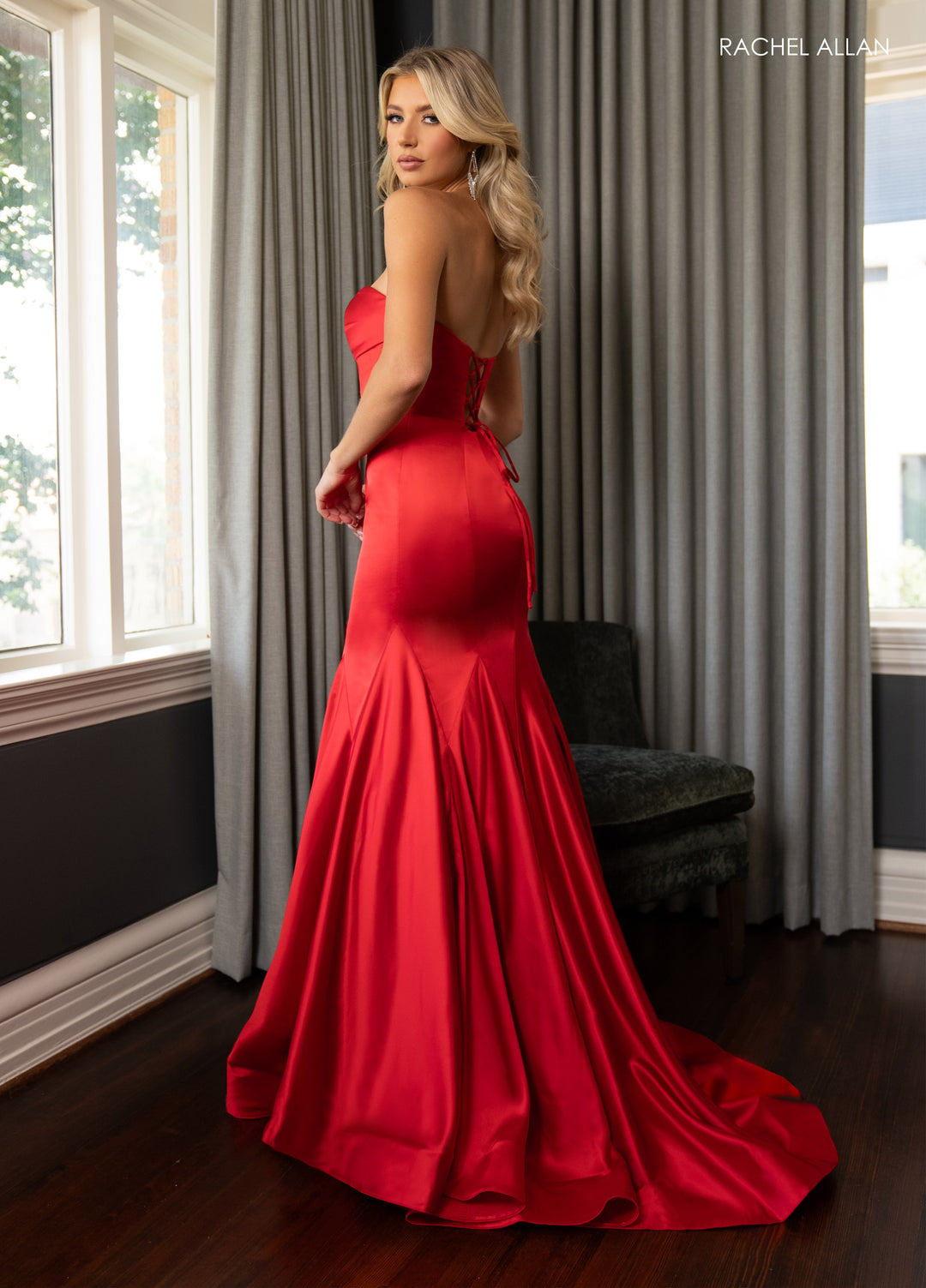 Satin Strapless Mermaid Dress by Rachel Allan 70869