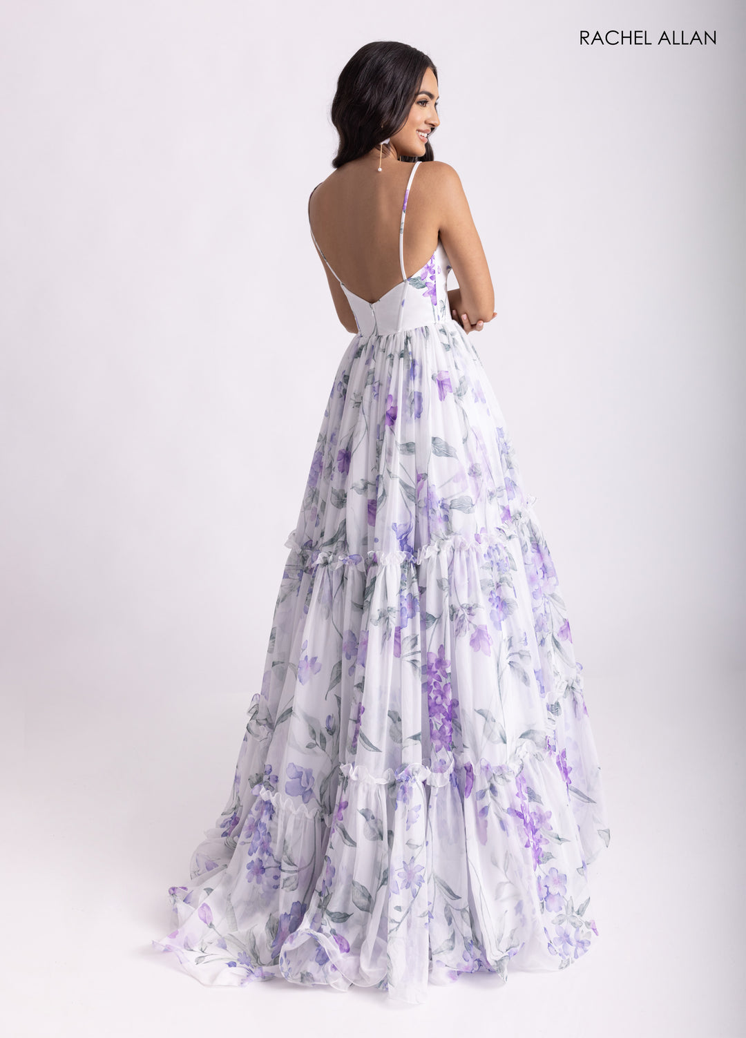 Print Sleeveless A-line Gown by Rachel Allan 70935