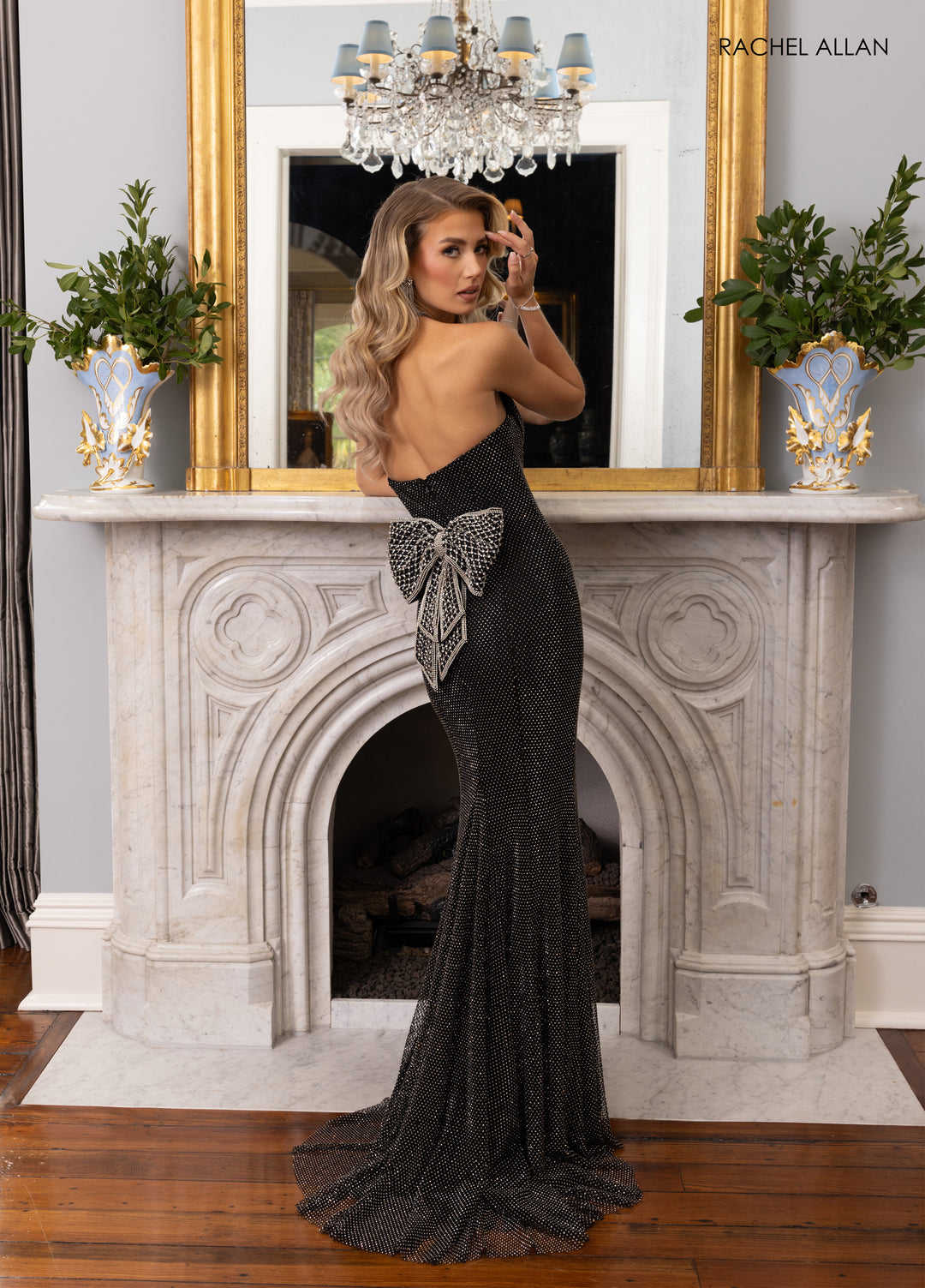 Beaded Fitted Strapless Gown by Rachel Allan 70936