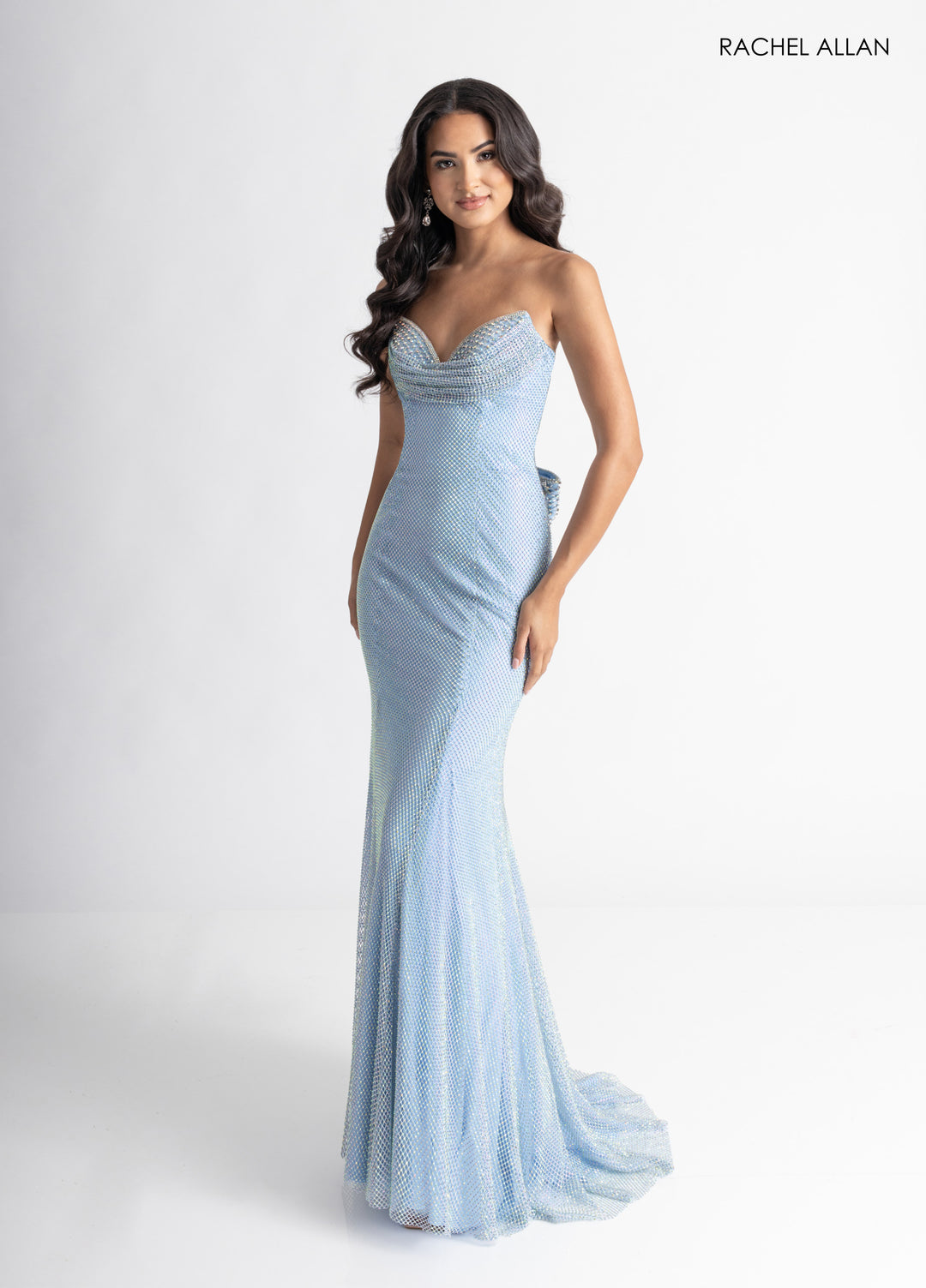 Beaded Fitted Strapless Gown by Rachel Allan 70936
