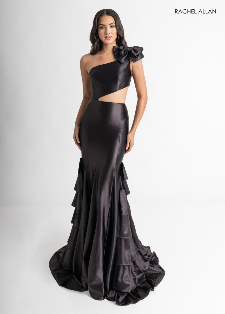 Fitted One Shoulder Tiered Gown by Rachel Allan 70976