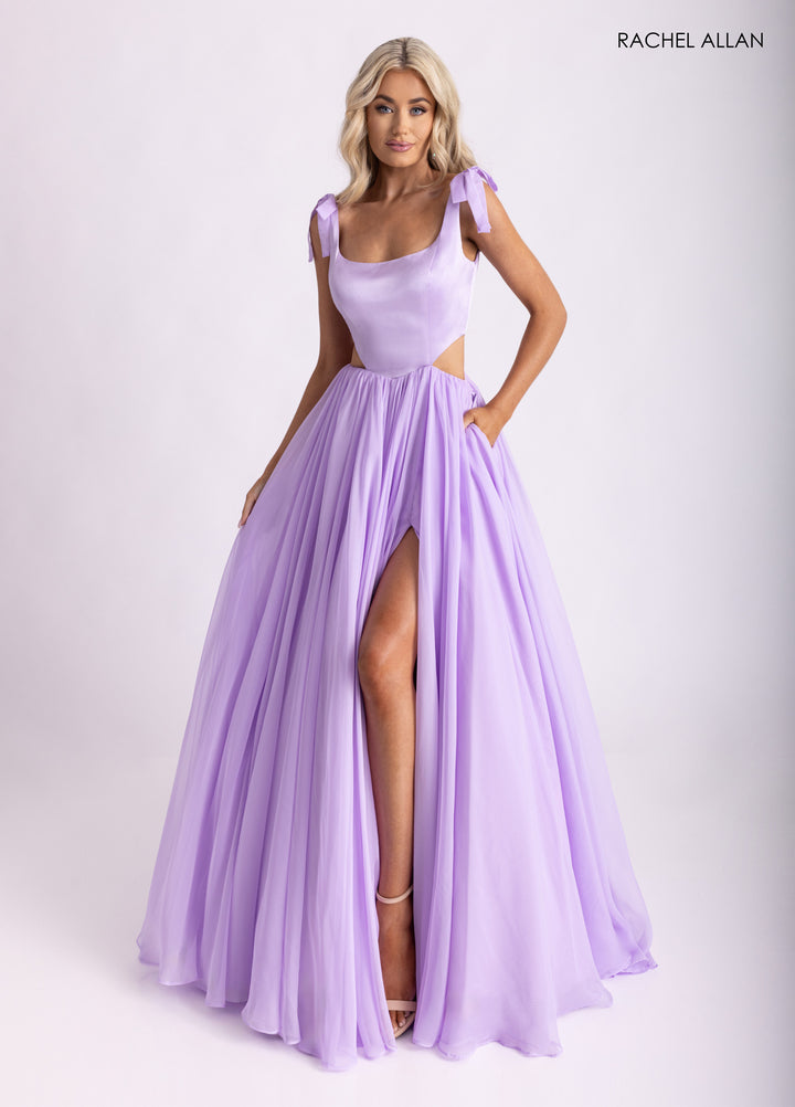 Sleeveless A-line Slit Gown by Rachel Allan 70980
