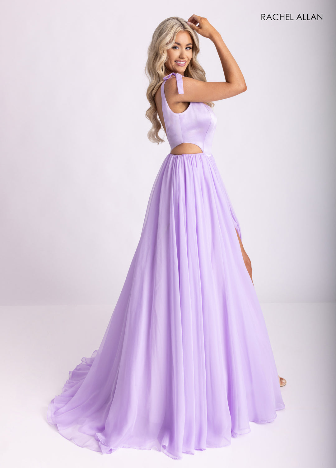 Sleeveless A-line Slit Gown by Rachel Allan 70980