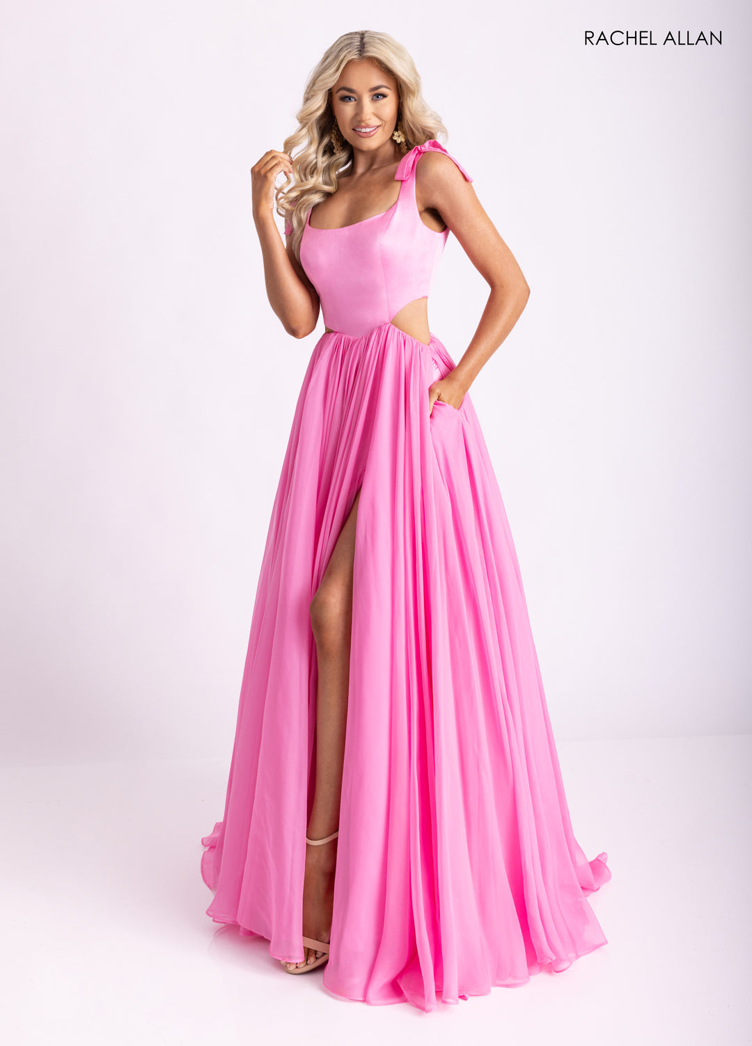 Sleeveless A-line Slit Gown by Rachel Allan 70980