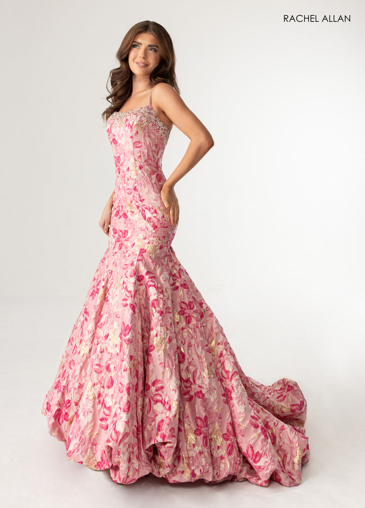 Print Sleeveless Mermaid Dress by Rachel Allan 70988