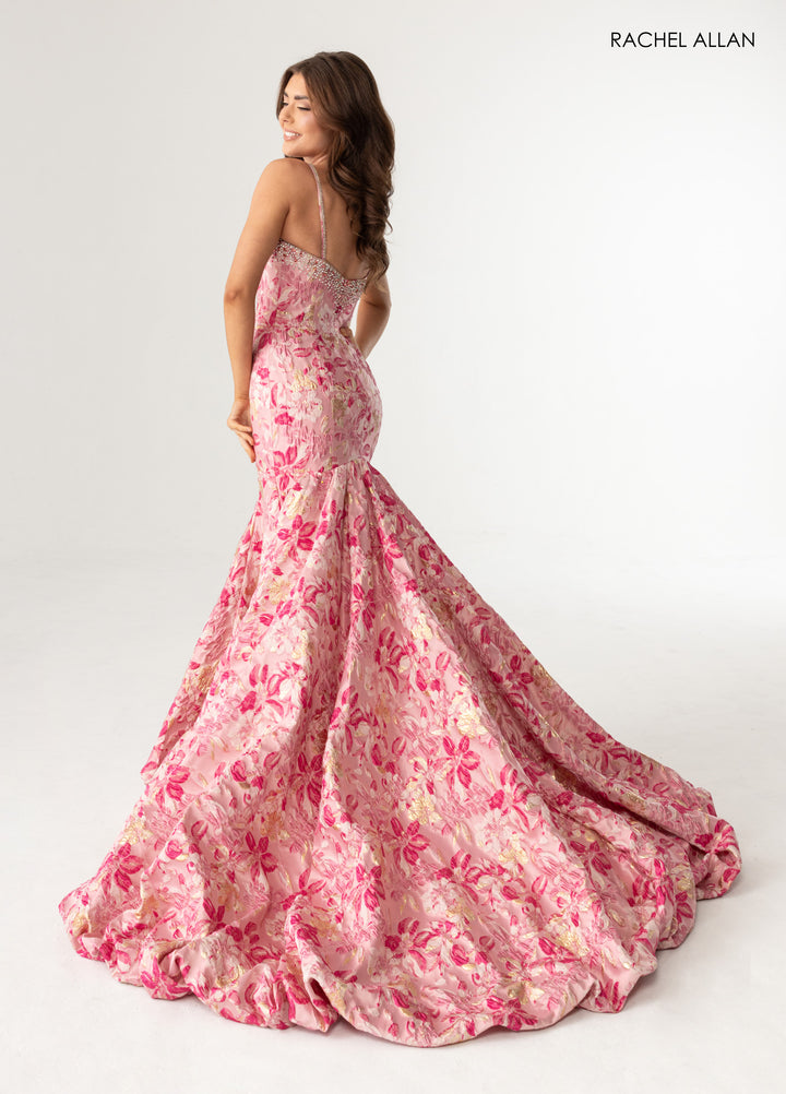 Print Sleeveless Mermaid Dress by Rachel Allan 70988