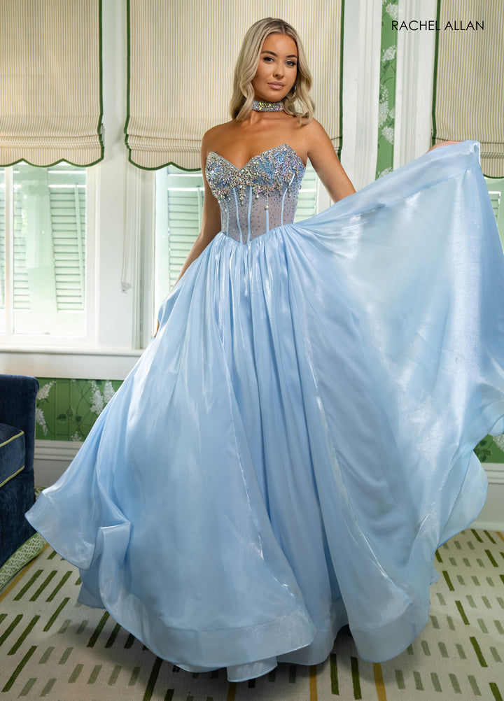 Organza Strapless A-line Gown by Rachel Allan 70998