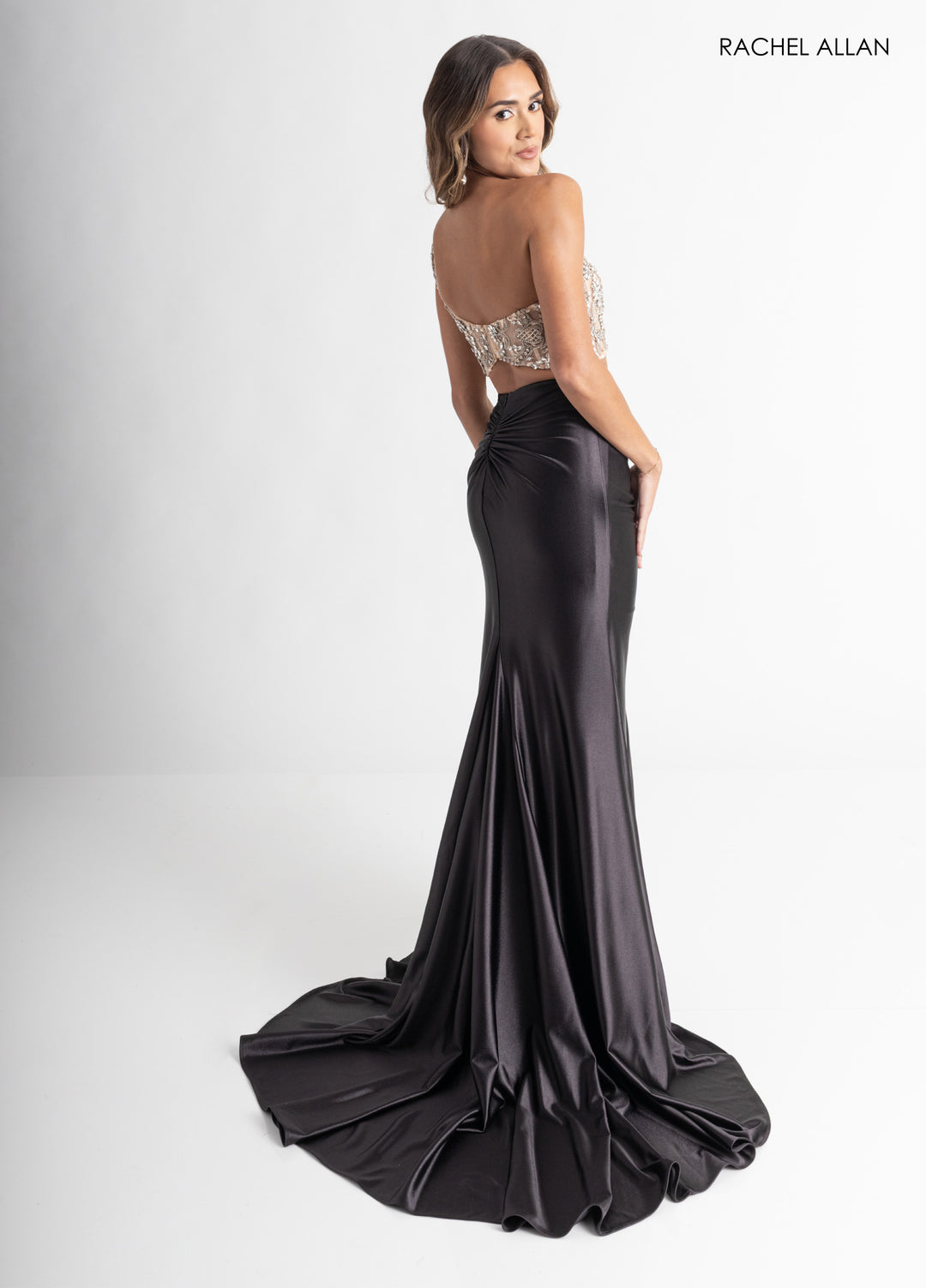 Two-Piece One Shoulder Gown by Rachel Allan 71000