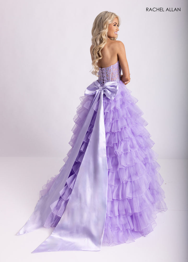 Halter A-line Ruffled Gown by Rachel Allan 71006