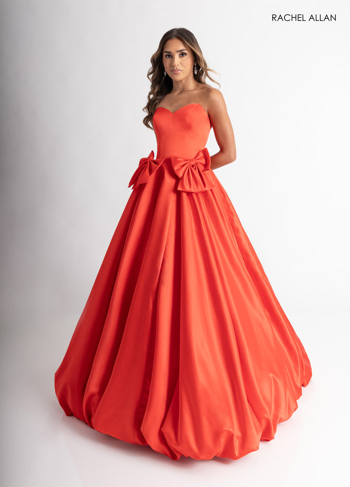 Satin Strapless A-line Gown by Rachel Allan 71035