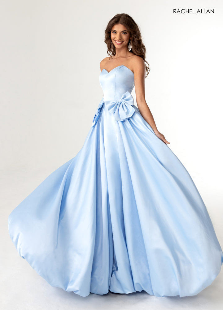 Satin Strapless A-line Gown by Rachel Allan 71035