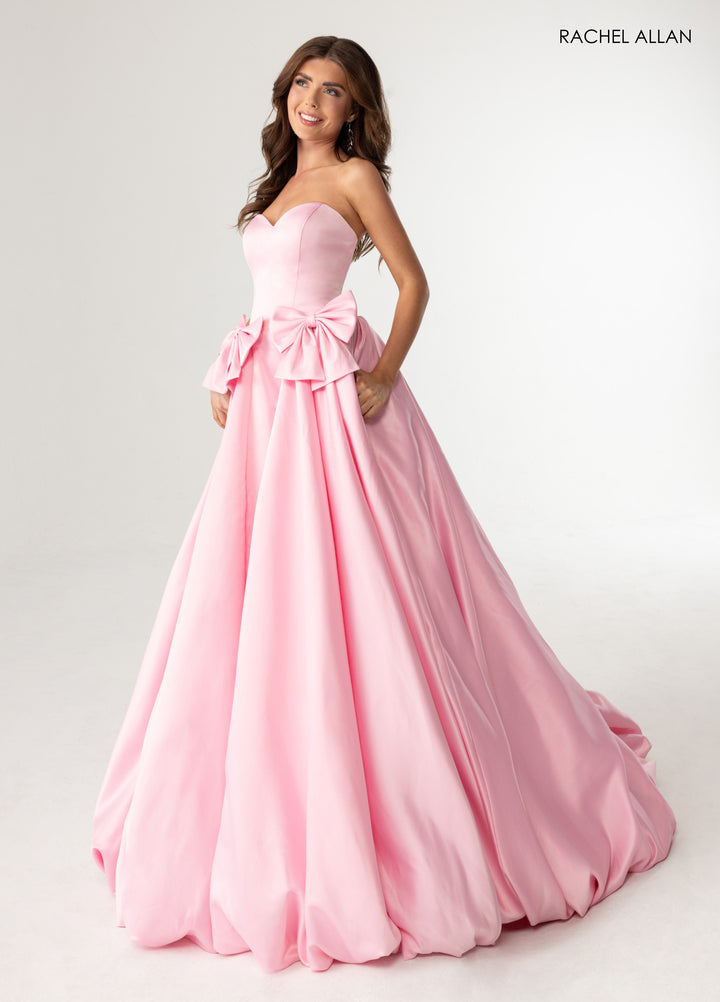 Satin Strapless A-line Gown by Rachel Allan 71035