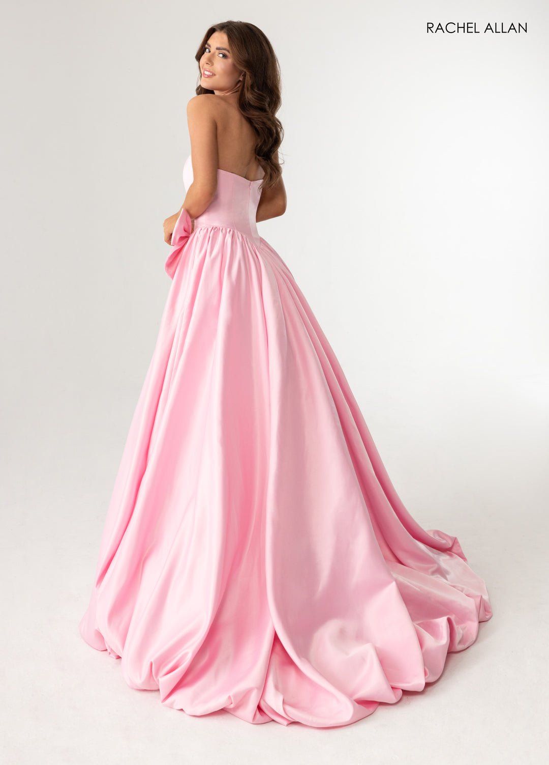 Satin Strapless A-line Gown by Rachel Allan 71035