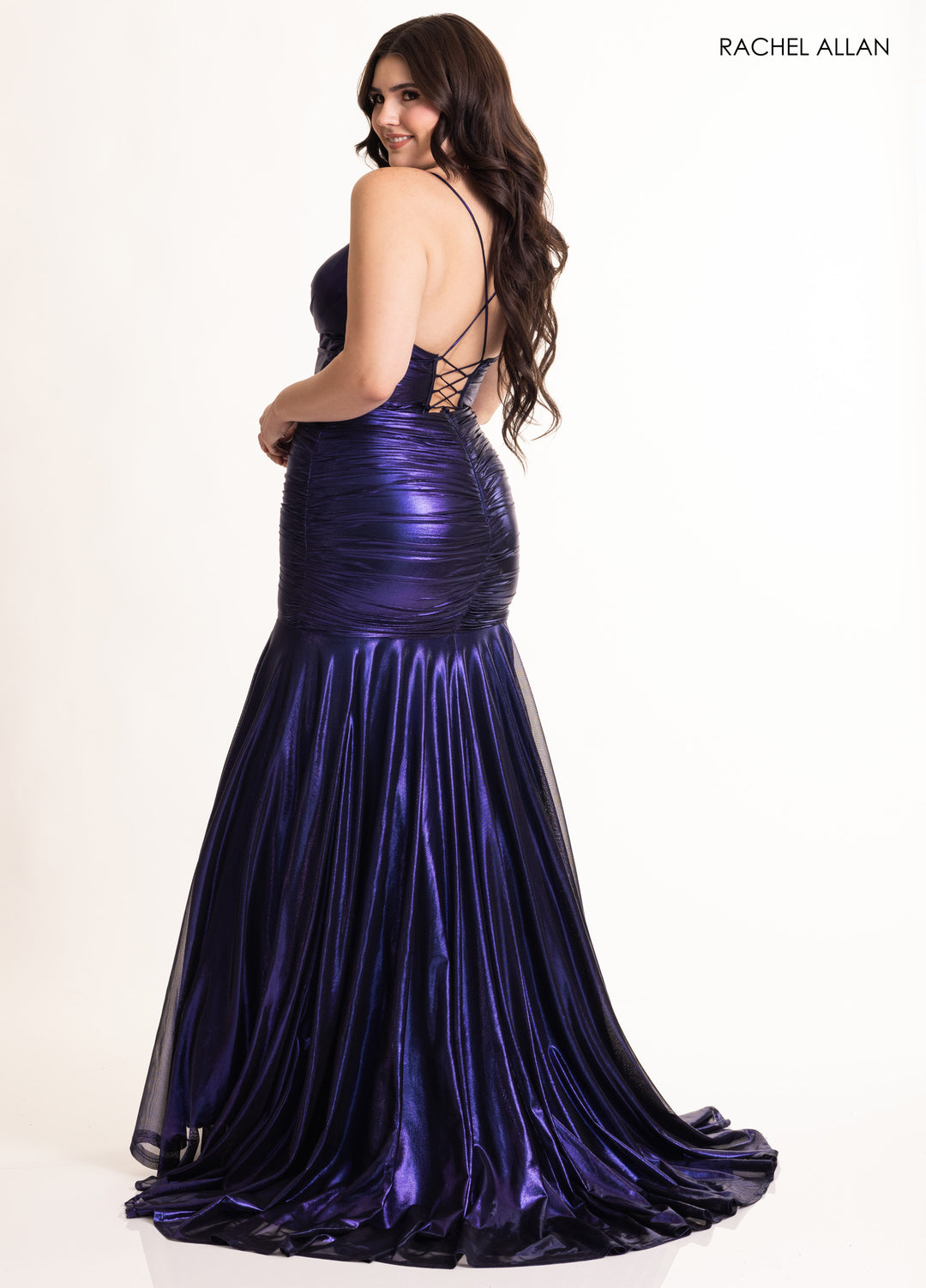 Metallic Sleeveless Gown by Rachel Allan 71040