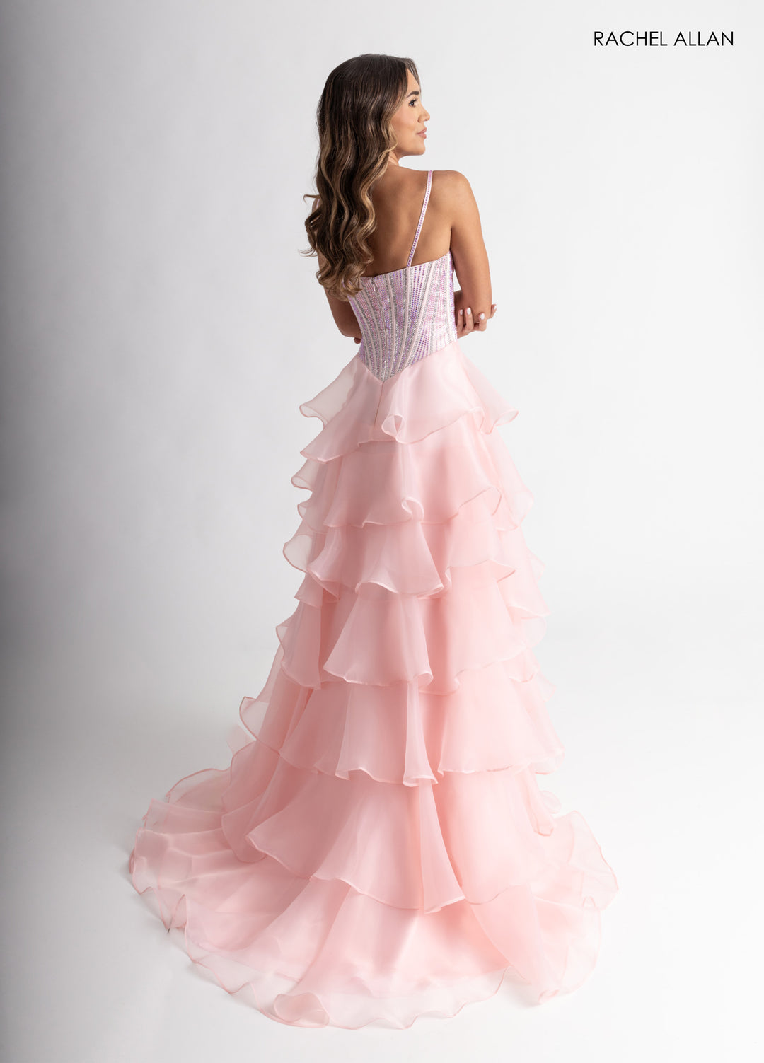 Ruffled High Low Gown by Rachel Allan 71049