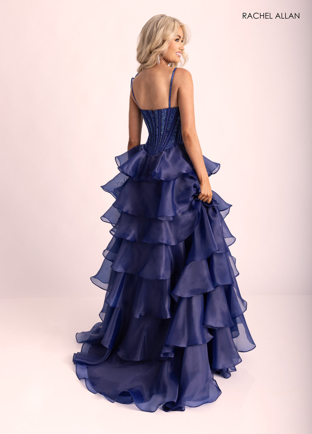 Ruffled High Low Gown by Rachel Allan 71049