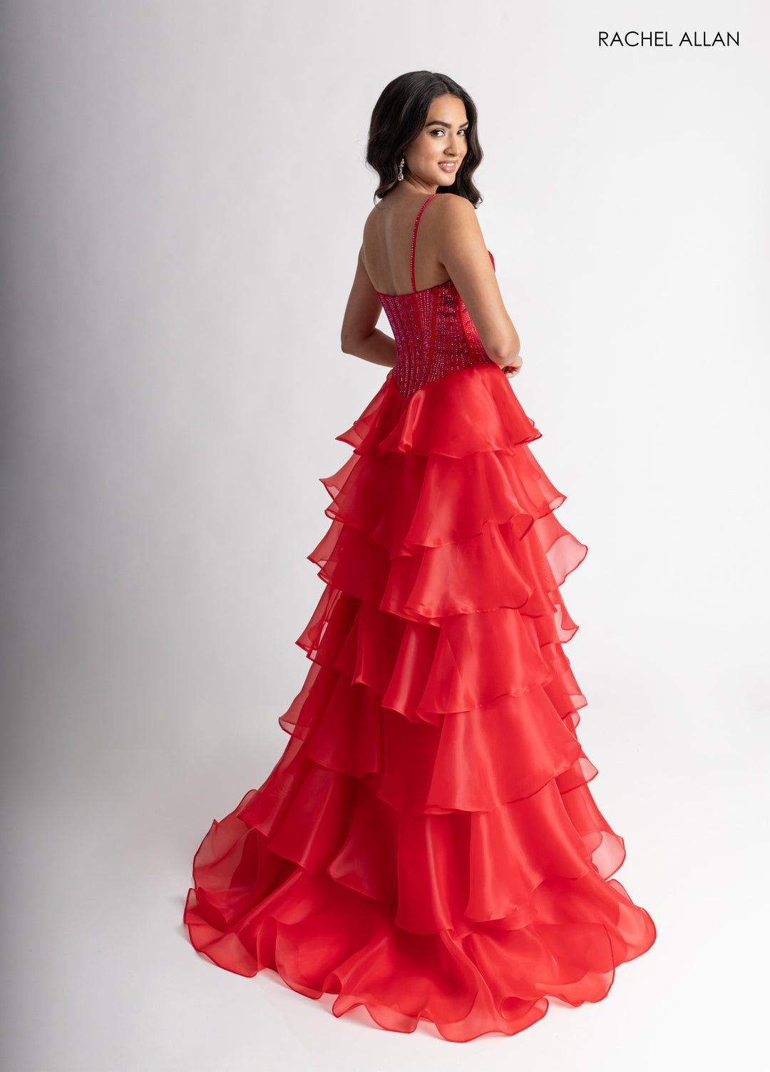 Ruffled High Low Gown by Rachel Allan 71049