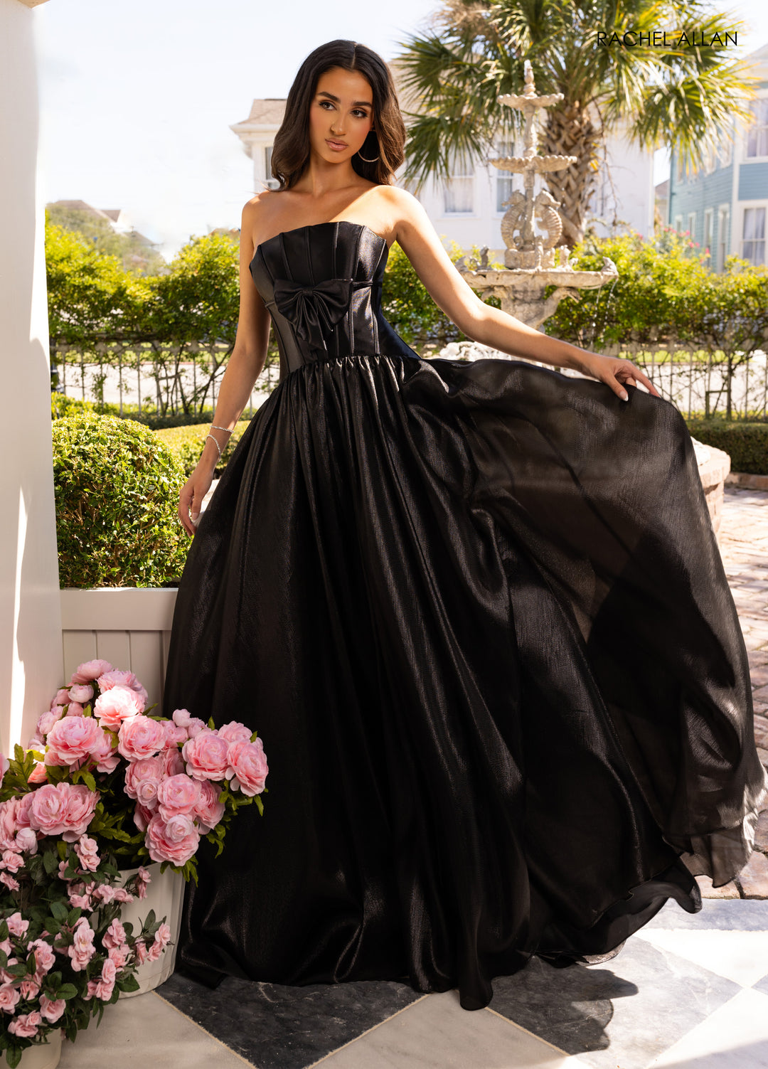 Organza Strapless A-line Gown by Rachel Allan 71060