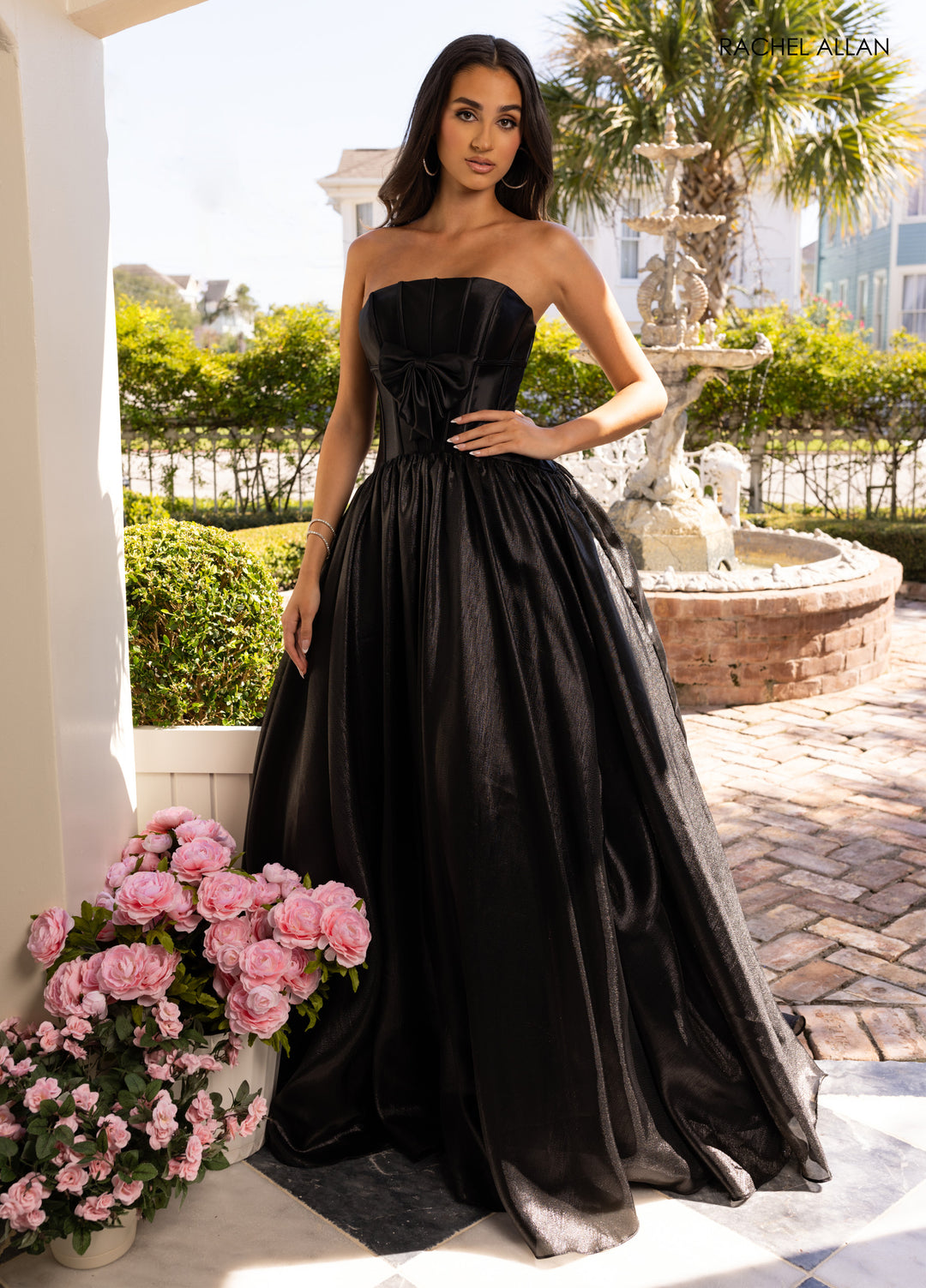 Organza Strapless A-line Gown by Rachel Allan 71060