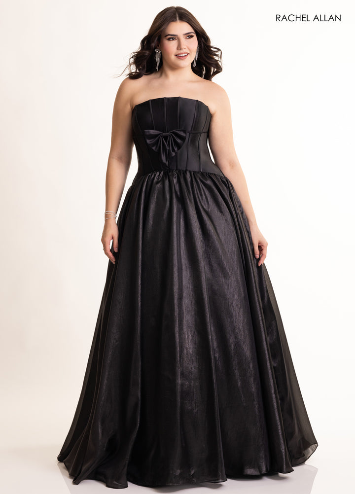 Organza Strapless A-line Gown by Rachel Allan 71060