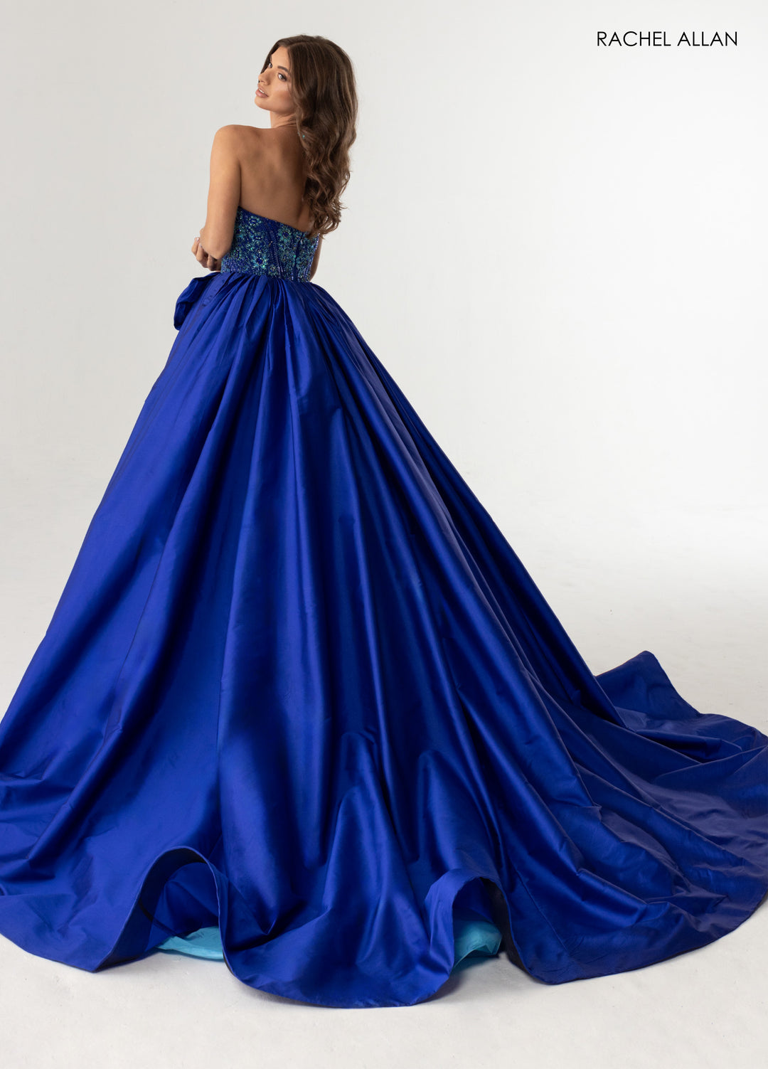 Strapless A-line Slit Gown by Rachel Allan 71068