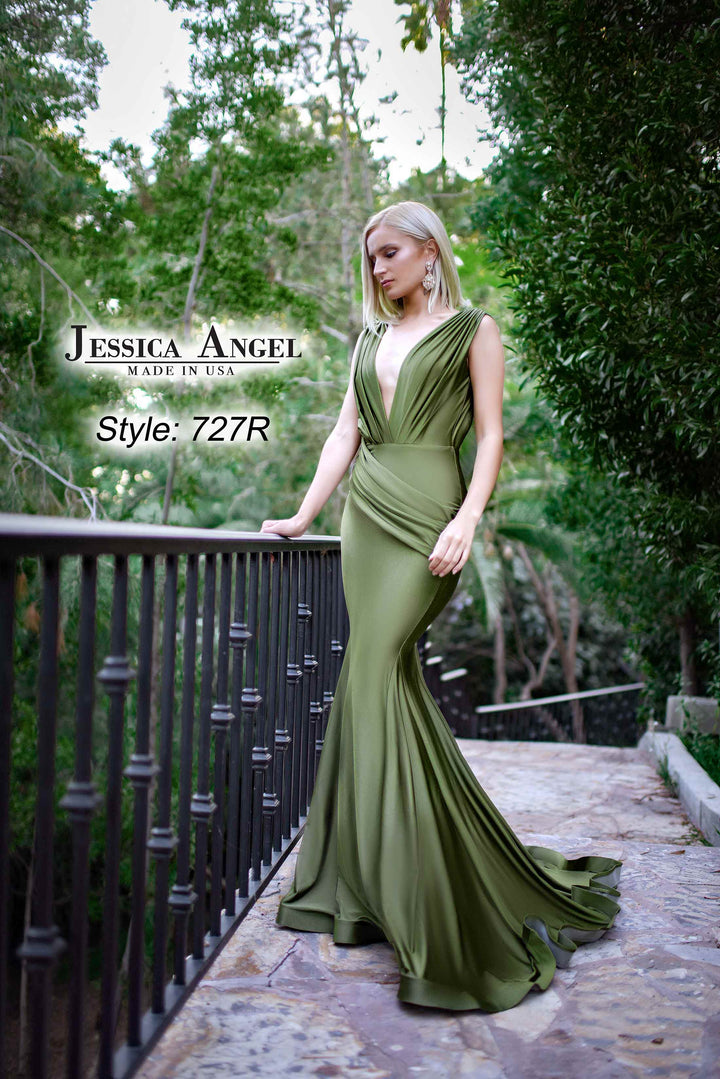 Jersey Fitted Sleeveless Gown by Jessica Angel 727R