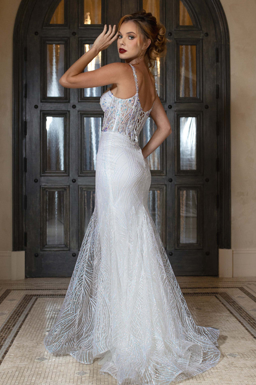 Glitter Off Shoulder Mermaid Dress by Lenovia 8430