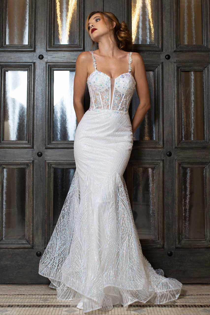 Glitter Off Shoulder Mermaid Dress by Lenovia 8430