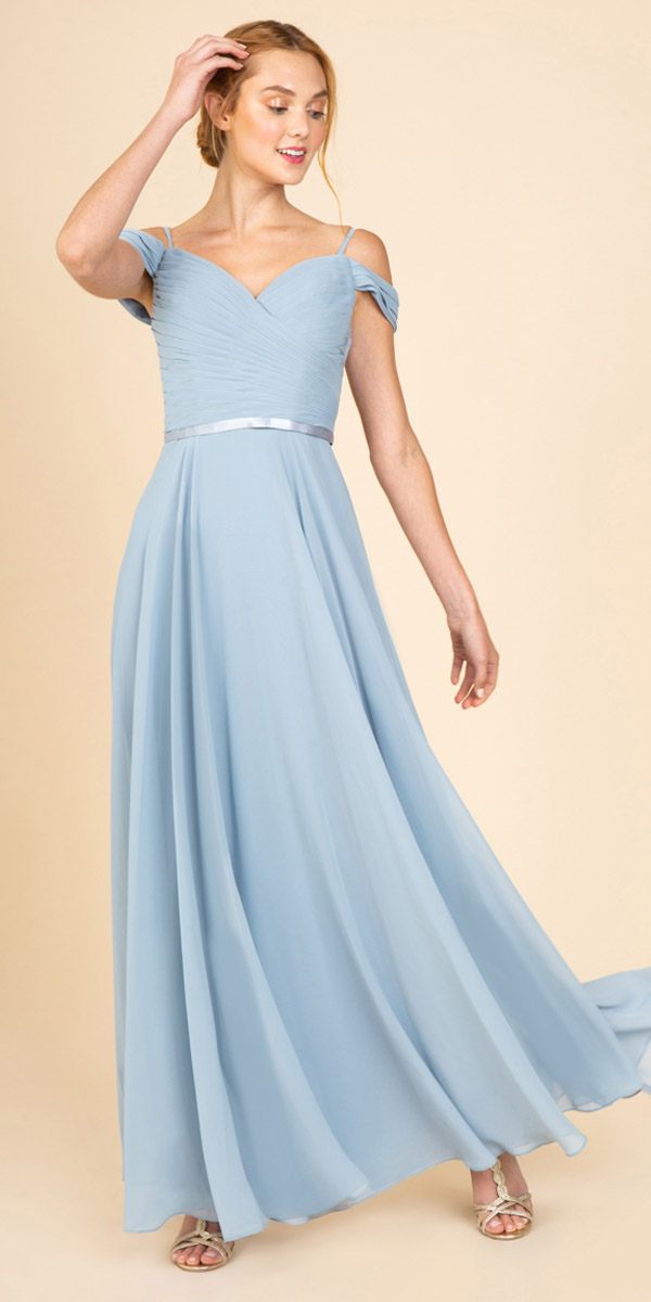 Chiffon Cold Shoulder A-line Gown by Eureka 7611
