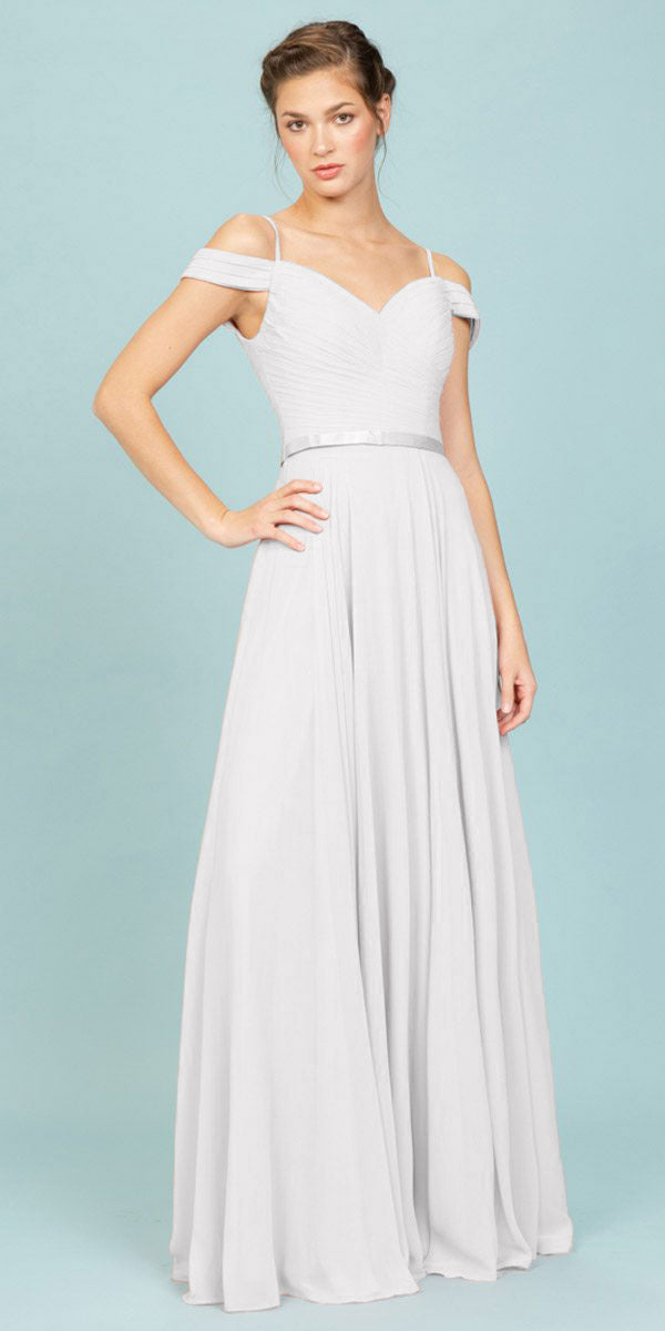 Chiffon Cold Shoulder A-line Gown by Eureka 7611