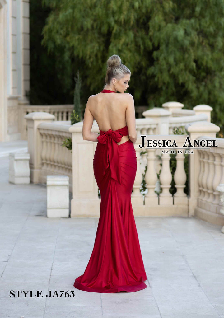 Jersey 2-Piece Halter Gown by Jessica Angel 763