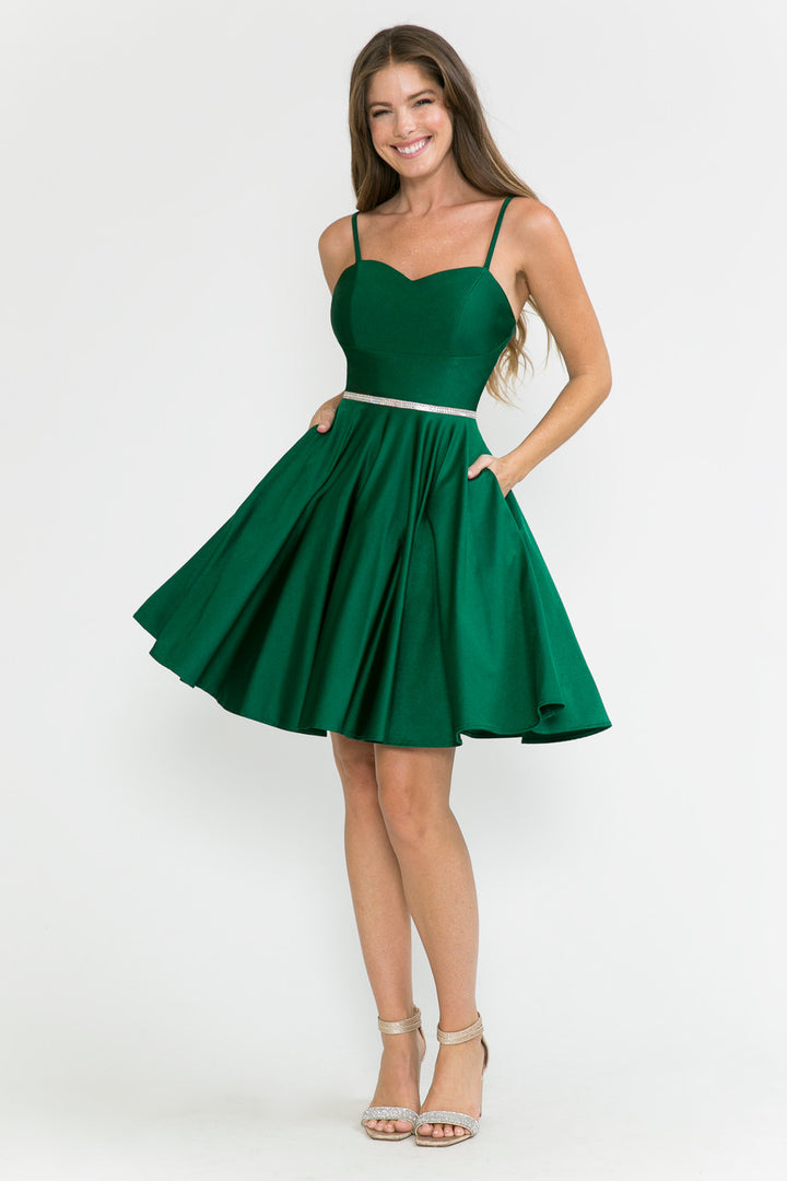 Satin Short Sleeveless Dress by Lenovia 5261