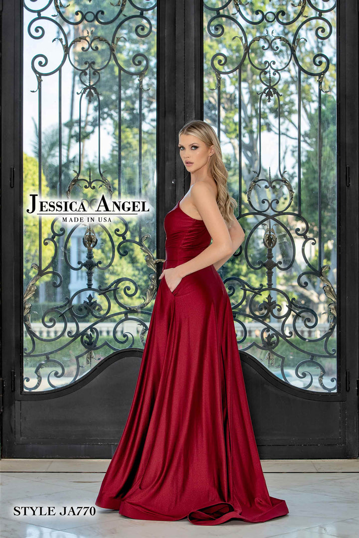 Jersey One Shoulder A-line Gown by Jessica Angel 770