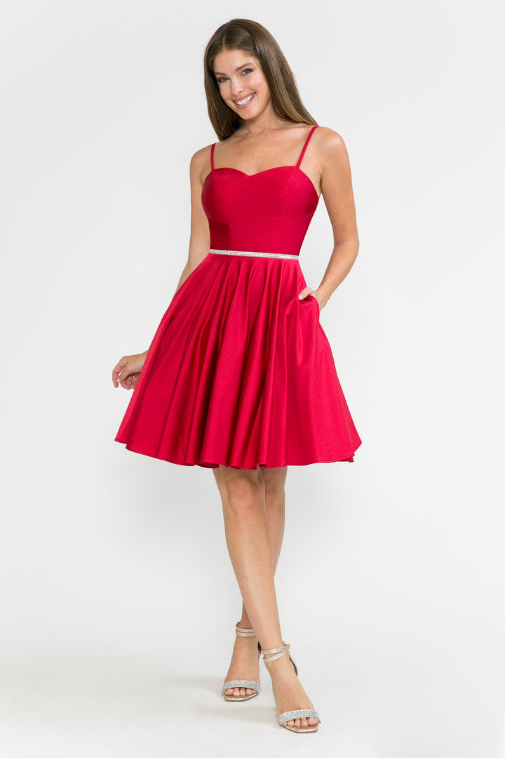 Satin Short Sleeveless Dress by Lenovia 5261