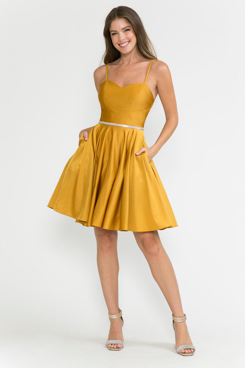 Satin Short Sleeveless Dress by Lenovia 5261
