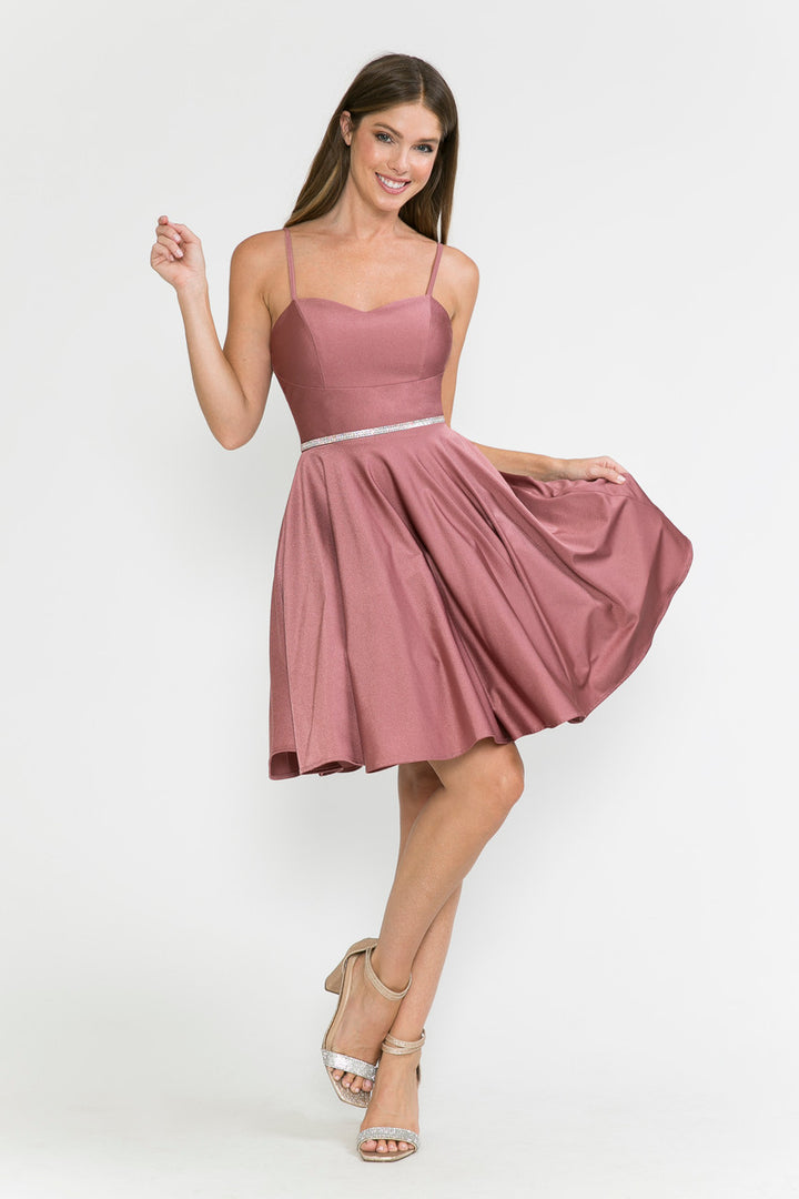 Satin Short Sleeveless Dress by Lenovia 5261