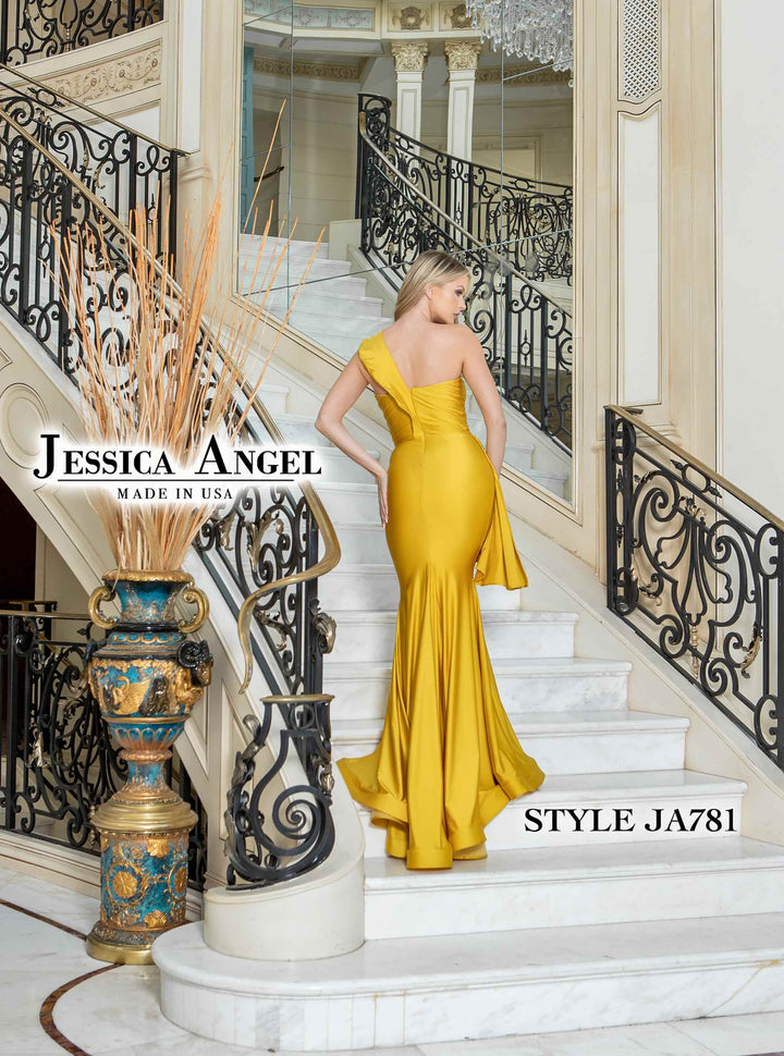 Jersey Fitted One Shoulder Gown by Jessica Angel 781
