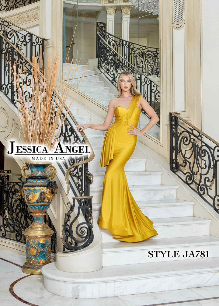 Jersey Fitted One Shoulder Gown by Jessica Angel 781
