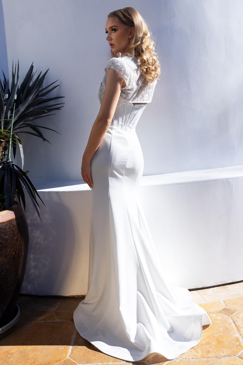 2-Piece Strapless Jacket Gown by Lenovia 8508