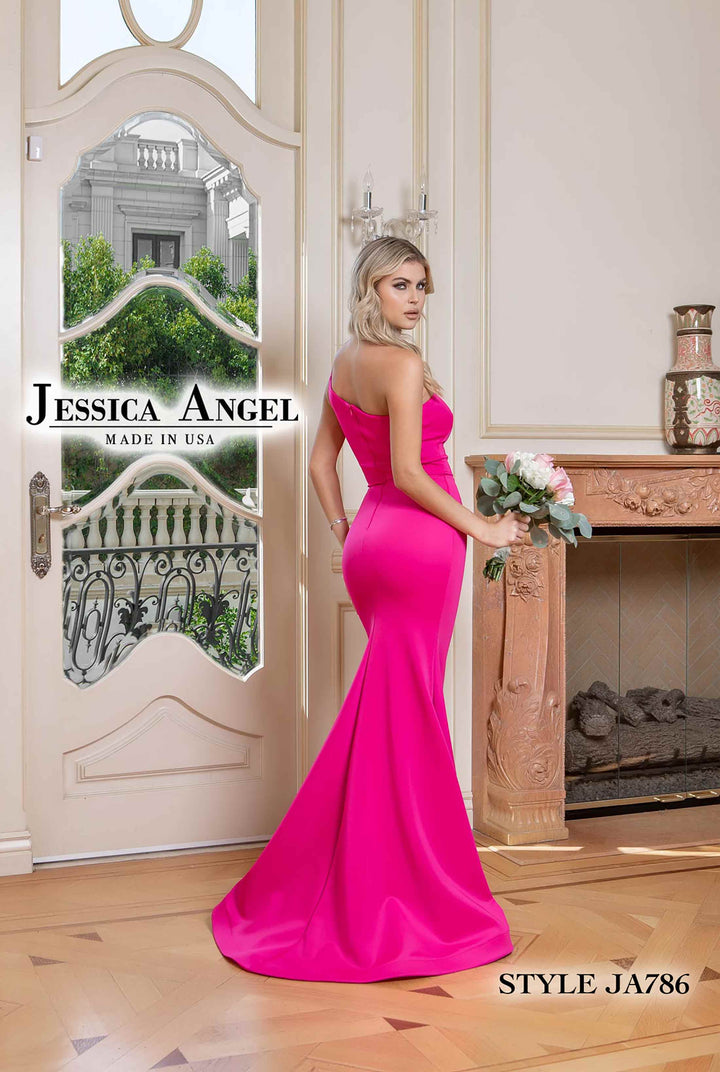 Scuba Fitted One Shoulder Gown by Jessica Angel 786