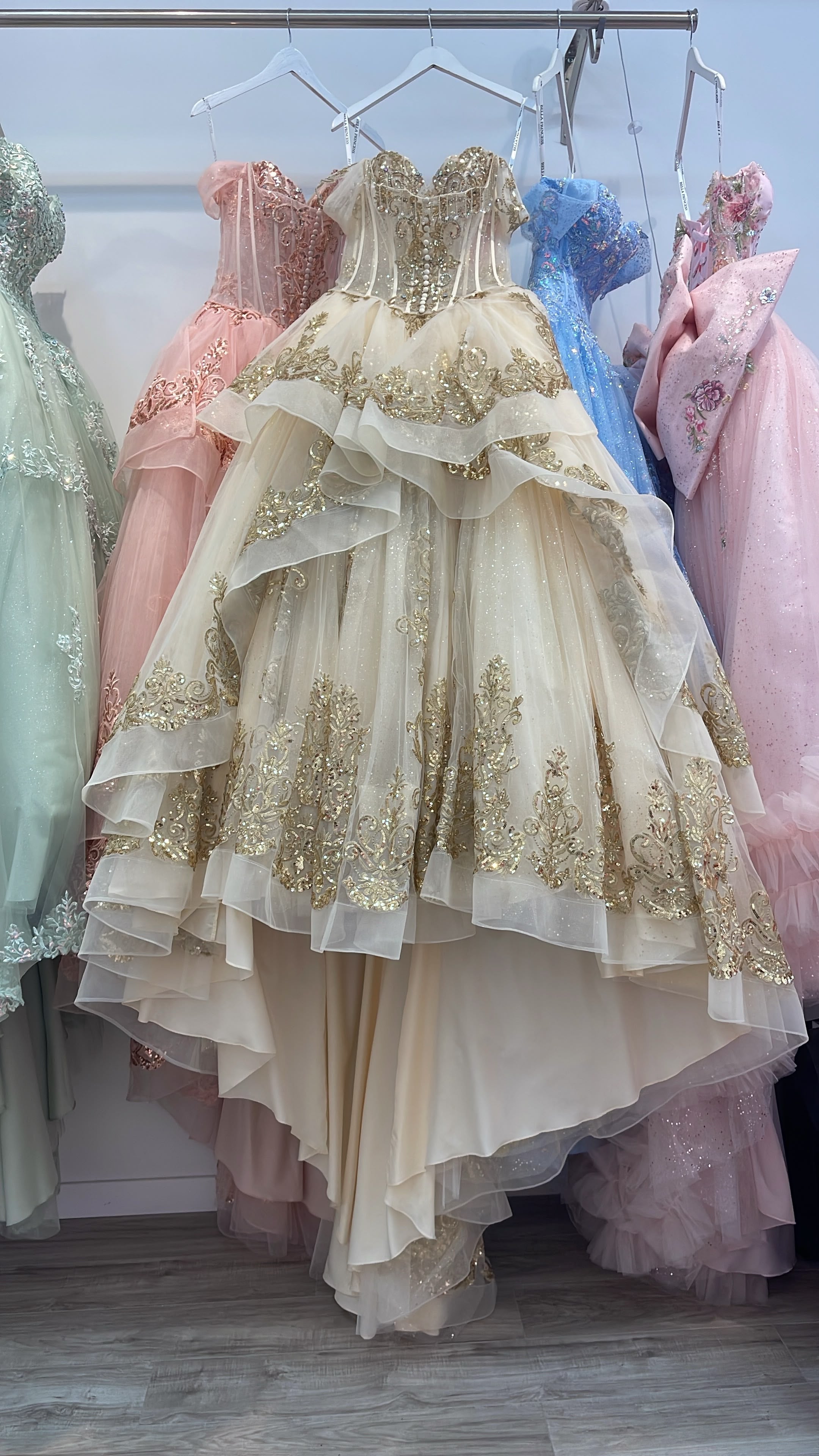 Off Shoulder Corset Ball Gown by Petite Adele PQ1074 – ABC Fashion