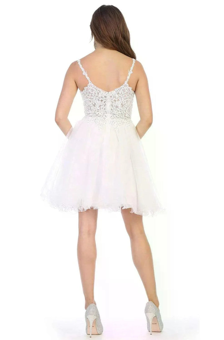 Short Sleeveless Ruffled Dress by May Queen MQ1693