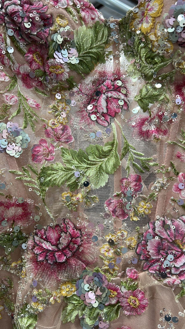Floral Strapless Gown by Andrea and Leo A1513