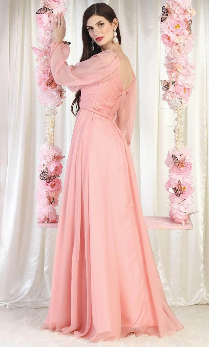 Long Puff Sleeve A-line Gown by May Queen MQ1990