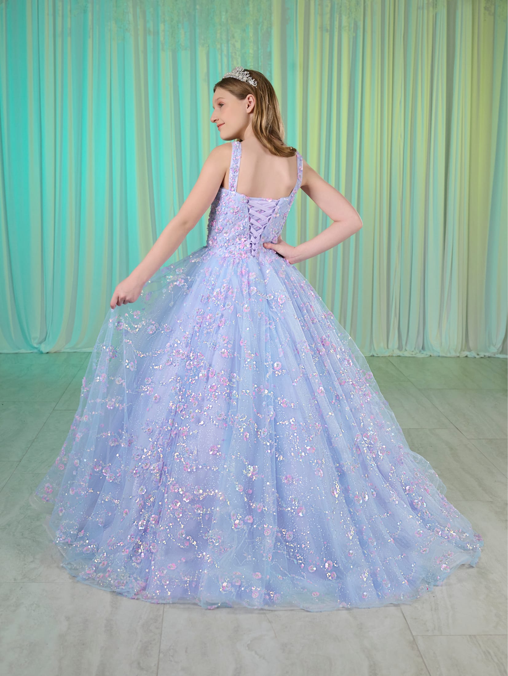 ★IVANA helsinki★ Flower Ball Sequin Dress (2color) Ragazza | Alborada Quince - EV11-611 | Alborada Brides Inc.
