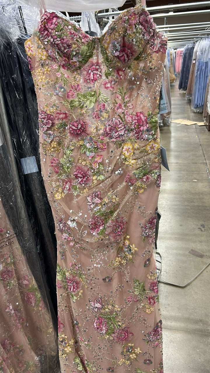 Floral Strapless Gown by Andrea and Leo A1513