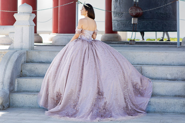 Beaded Off Shoulder Ball Gown by Cinderella Couture 8087J
