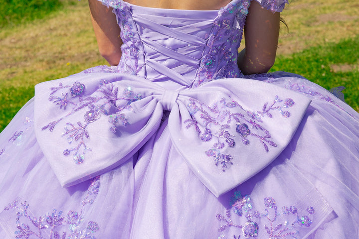 3D Butterfly Off Shoulder Ball Gown by Cinderella Couture 8111J
