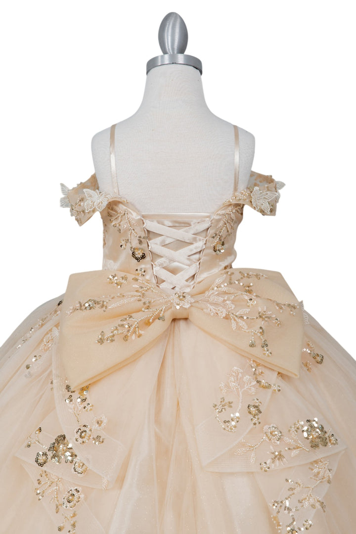 Girls Butterfly Off Shoulder Gown by Cinderella Couture 8111